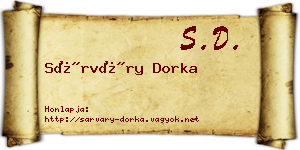 Sárváry Dorka névjegykártya