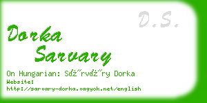 dorka sarvary business card